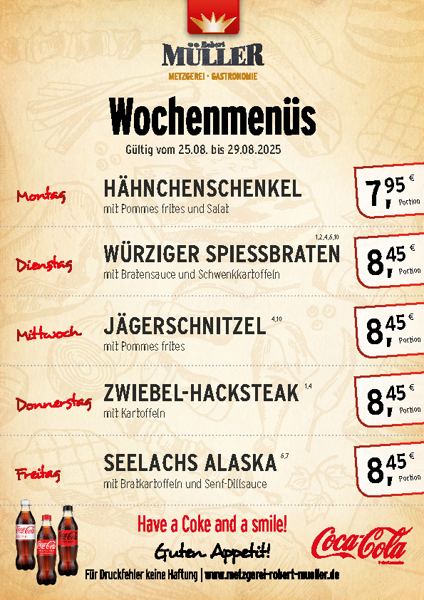 Menüplan KW 35