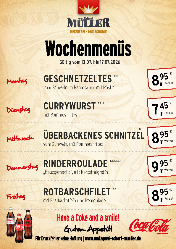 Menüplan KW 29