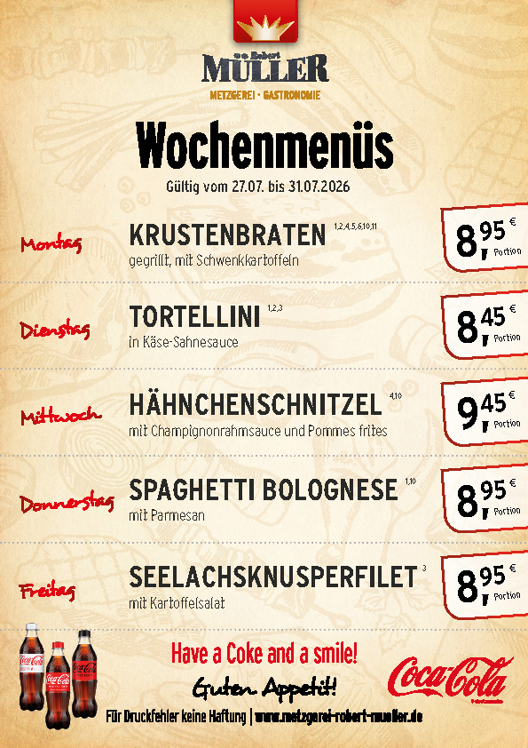 Menüplan KW 31