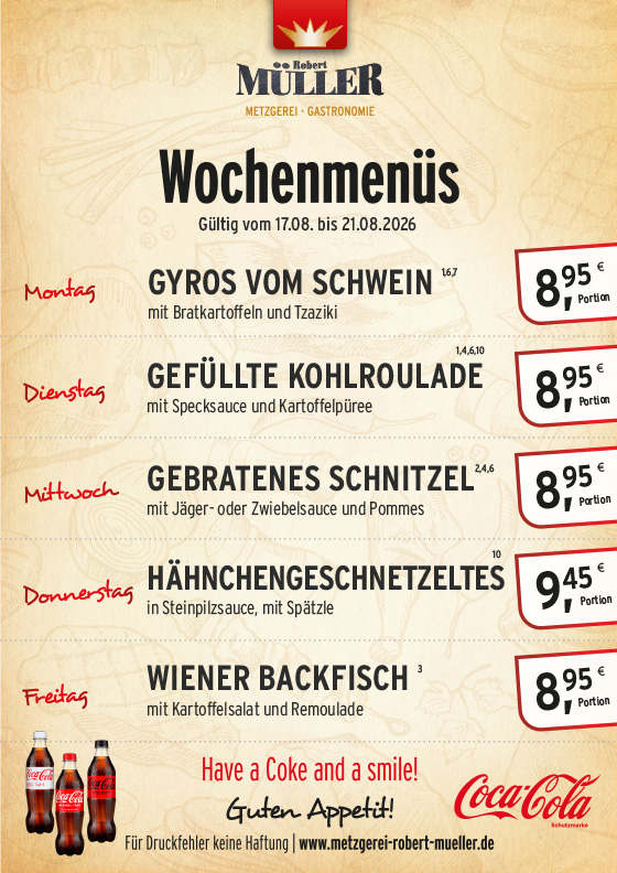 Menüplan KW 34