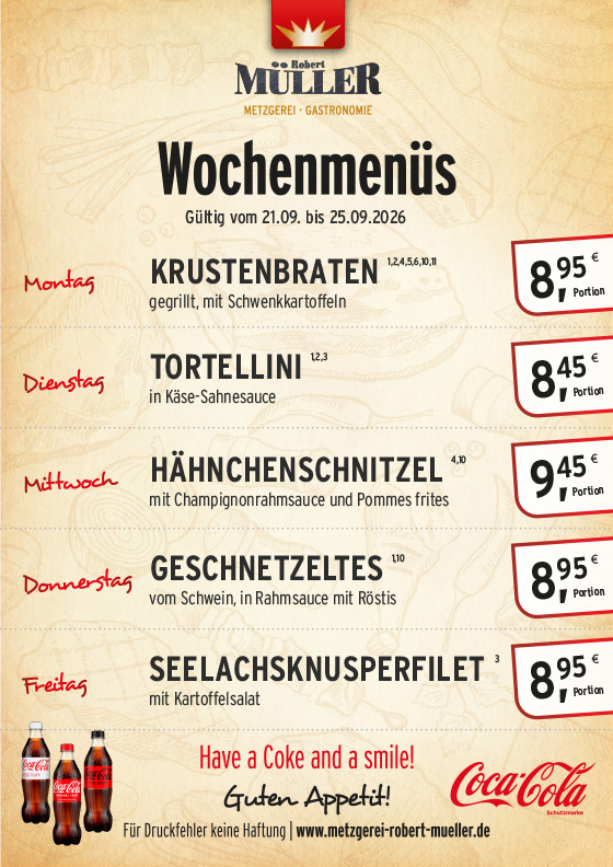 Menüplan KW 39